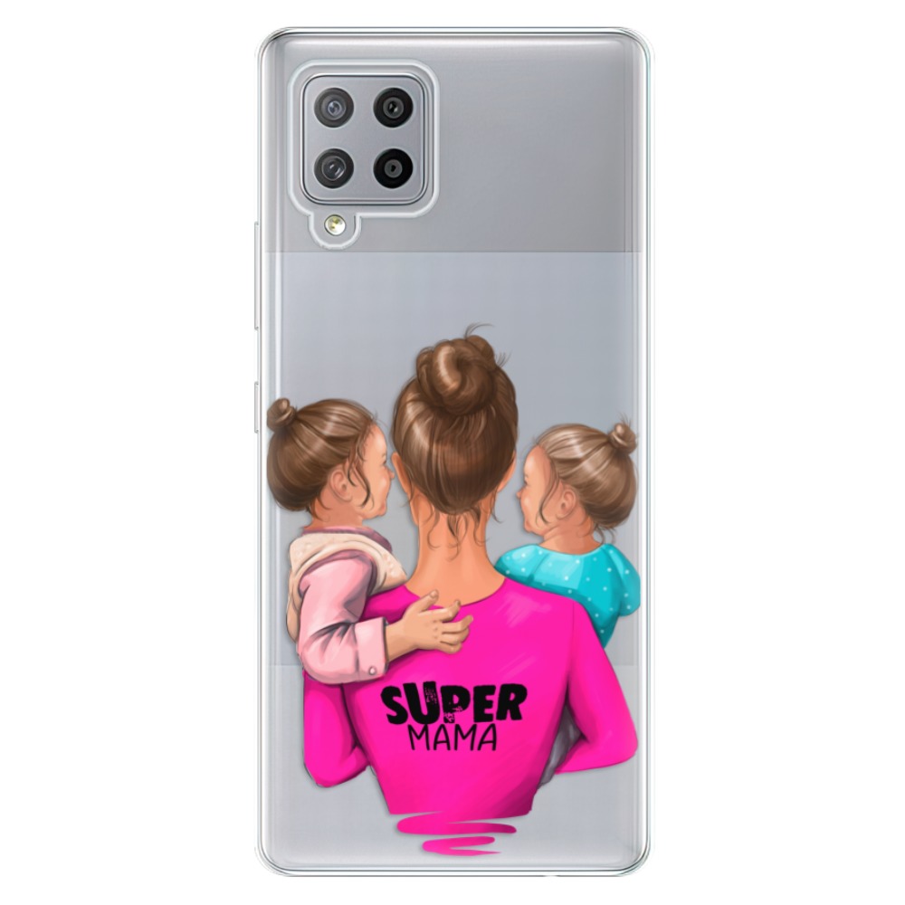 Odolné silikonové pouzdro iSaprio - Super Mama - Two Girls - Samsung Galaxy A42