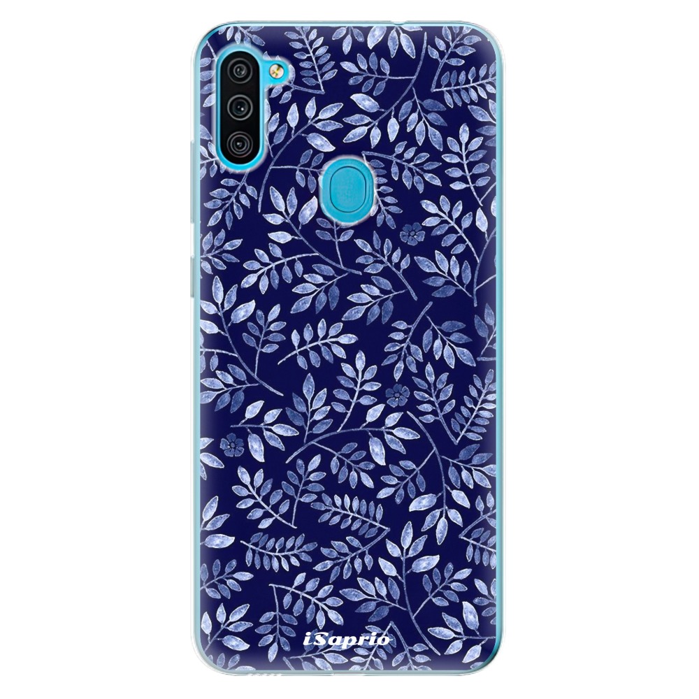 Odolné silikonové pouzdro iSaprio - Blue Leaves 05 na mobil Samsung Galaxy M11 (Odolný silikonový kryt, obal, pouzdro iSaprio - Blue Leaves 05 na mobilní telefon Samsung Galaxy M11)
