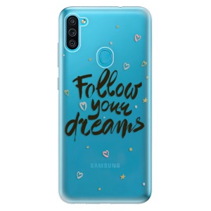 Odolné silikonové pouzdro iSaprio - Follow Your Dreams - black na mobil Samsung Galaxy M11