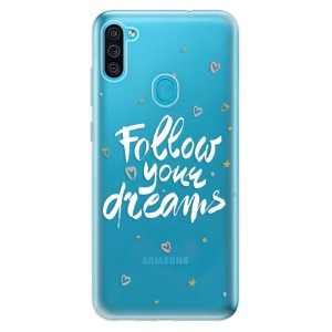Odolné silikonové pouzdro iSaprio - Follow Your Dreams - white na mobil Samsung Galaxy M11