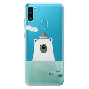 Odolné silikonové pouzdro iSaprio - Bear With Boat na mobil Samsung Galaxy M11