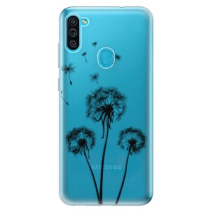 Odolné silikonové pouzdro iSaprio - Three Dandelions - black na mobil Samsung Galaxy M11