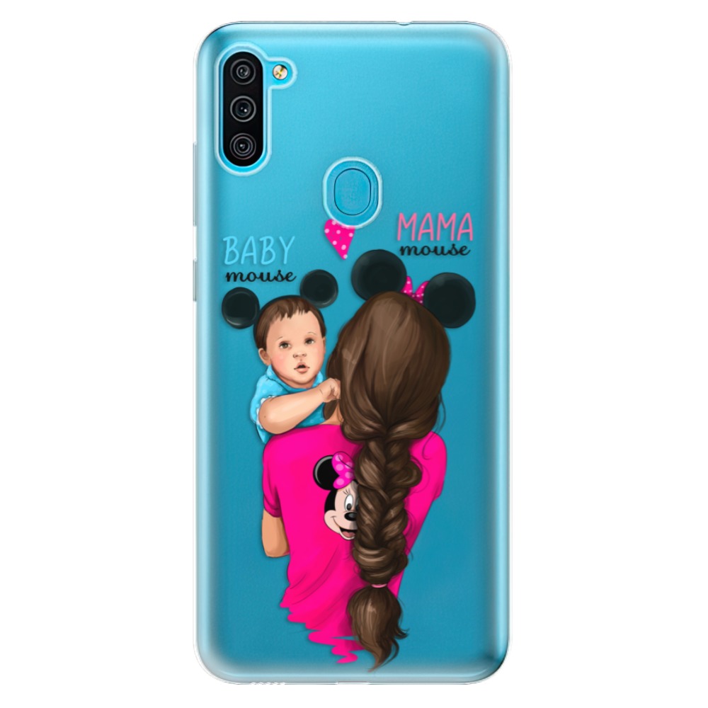 Odolné silikonové pouzdro iSaprio - Mama Mouse Brunette and Boy - Samsung Galaxy M11