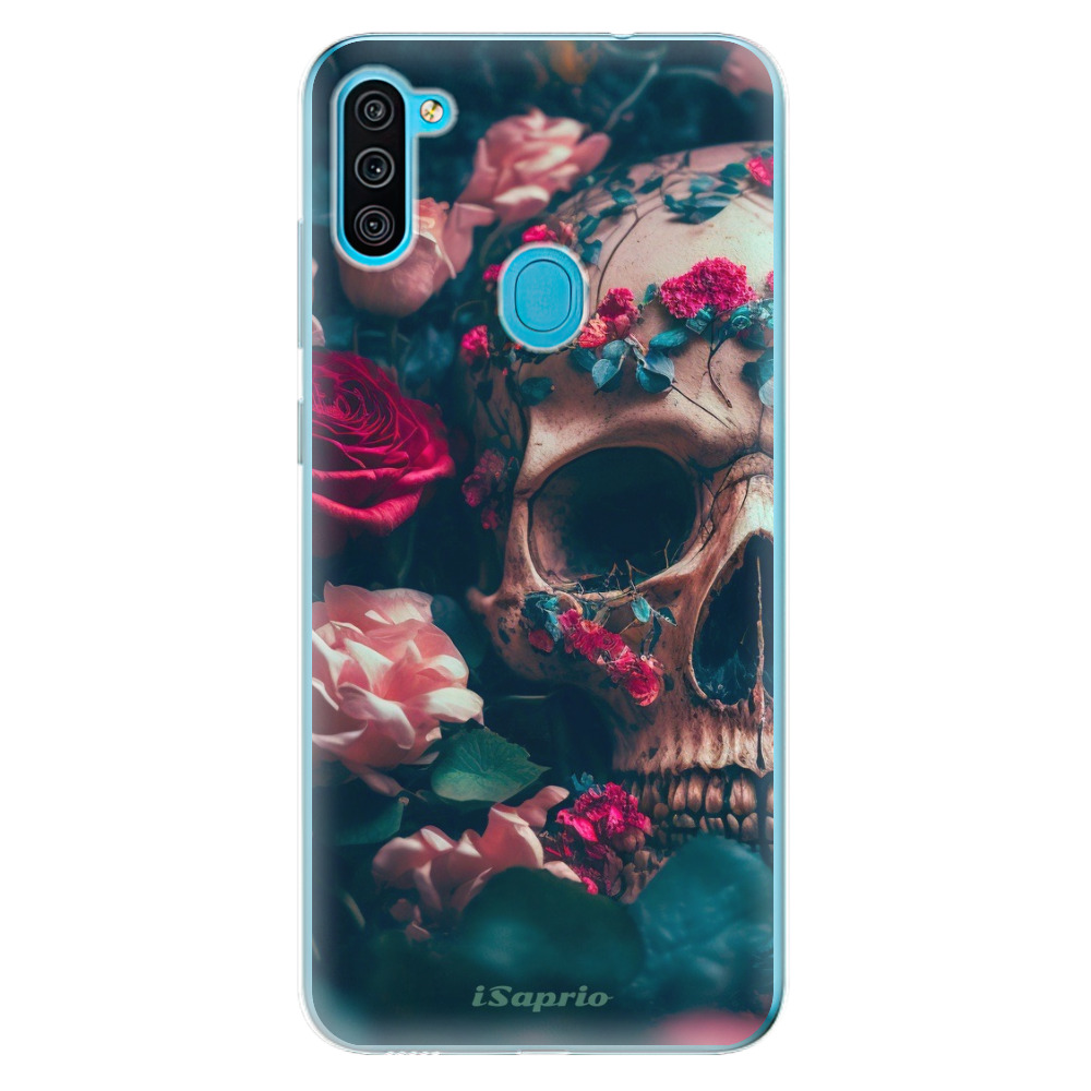 Odolné silikonové pouzdro iSaprio - Skull in Roses - Samsung Galaxy M11