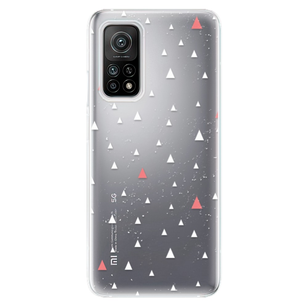 Odolné silikonové pouzdro iSaprio - Abstract Triangles 02 - white - Xiaomi Mi 10T / Mi 10T Pro
