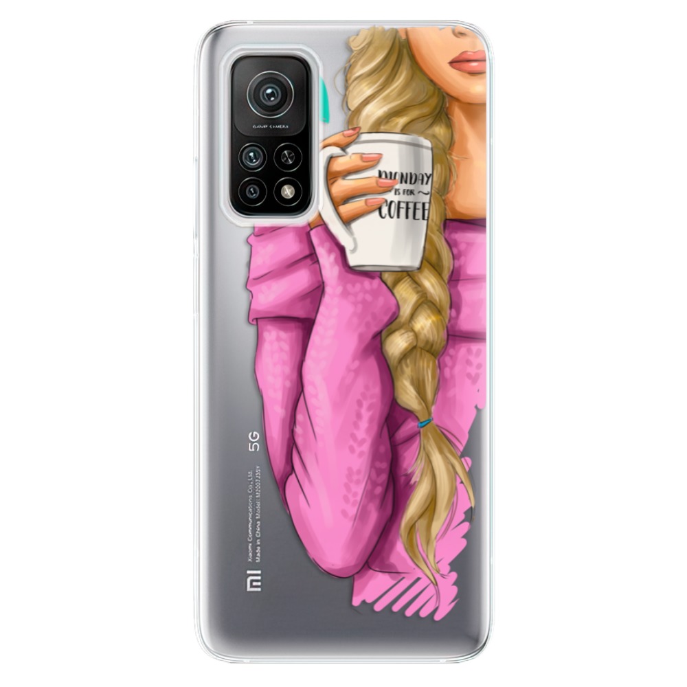 Odolné silikonové pouzdro iSaprio - My Coffe and Blond Girl - Xiaomi Mi 10T / Mi 10T Pro