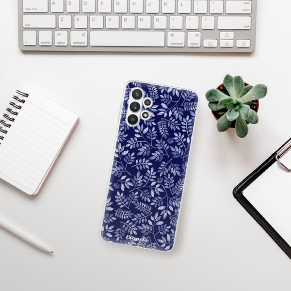 Silikonové pouzdro iSaprio - Samsung Galaxy A32 5G - Blue Leaves 05
