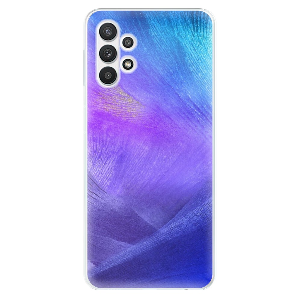 Odolné silikonové pouzdro iSaprio - Purple Feathers na mobil Samsung Galaxy A32 5G (Odolný silikonový kryt, obal, pouzdro iSaprio - Purple Feathers na mobilní telefon Samsung Galaxy A32 5G)