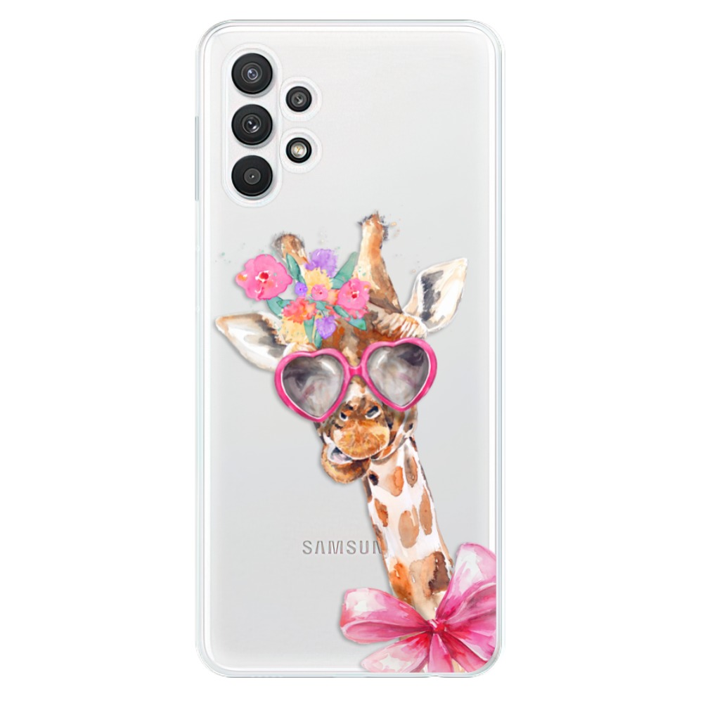 Odolné silikonové pouzdro iSaprio - Lady Giraffe na mobil Samsung Galaxy A32 5G (Odolný silikonový kryt, obal, pouzdro iSaprio - Lady Giraffe na mobilní telefon Samsung Galaxy A32 5G)