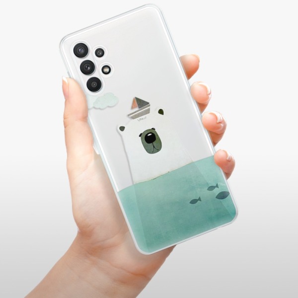 Silikonové pouzdro iSaprio - Samsung Galaxy A32 5G - Bear With Boat