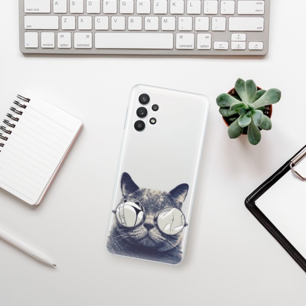 Silikonové pouzdro iSaprio - Samsung Galaxy A32 5G - Crazy Cat 01