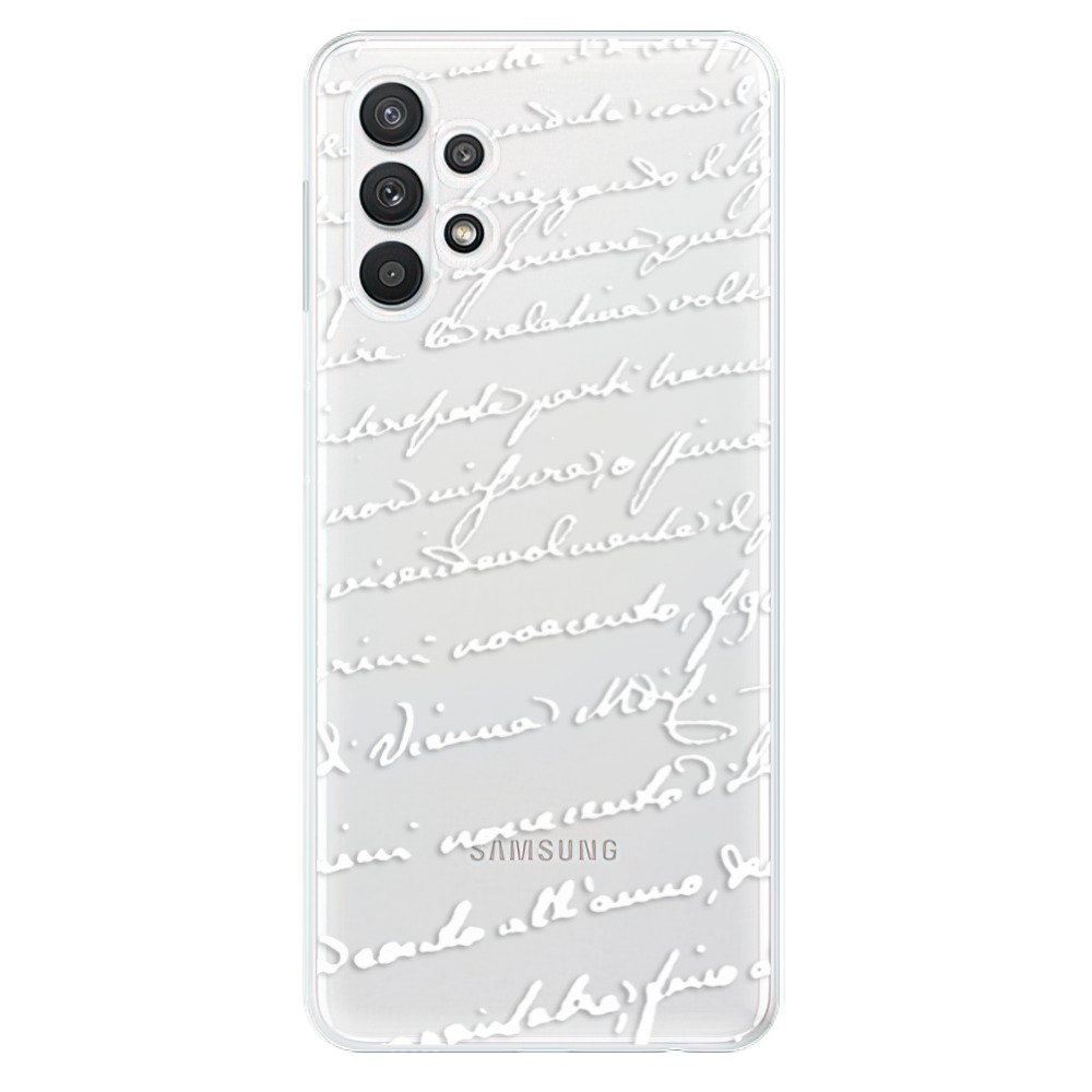 Odolné silikonové pouzdro iSaprio - Handwriting 01 - white - Samsung Galaxy A32 5G