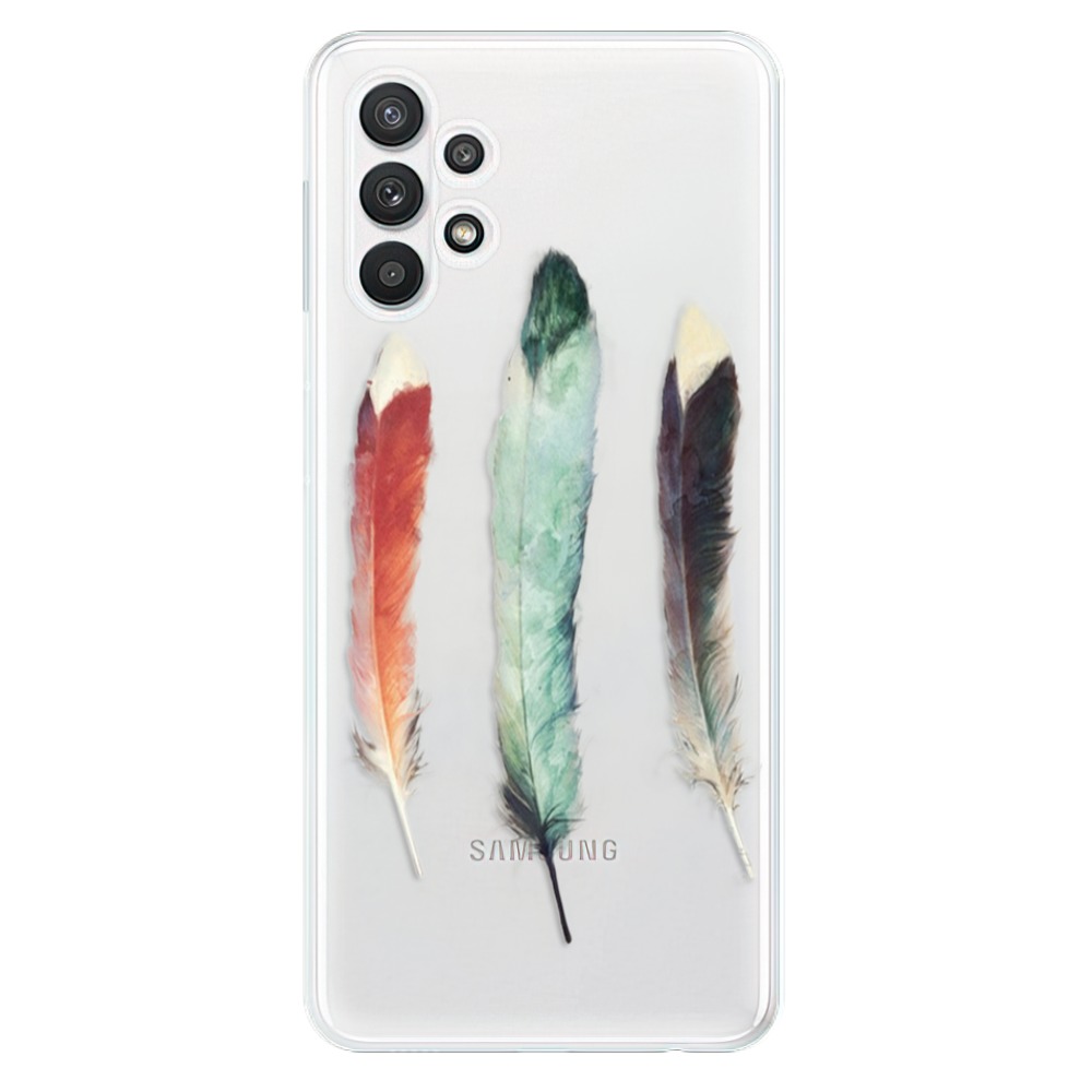 Odolné silikonové pouzdro iSaprio - Three Feathers - Samsung Galaxy A32 5G