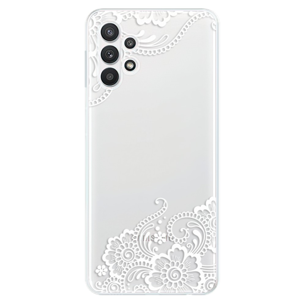 Odolné silikonové pouzdro iSaprio - White Lace 02 na mobil Samsung Galaxy A32 5G (Odolný silikonový kryt, obal, pouzdro iSaprio - White Lace 02 na mobilní telefon Samsung Galaxy A32 5G)