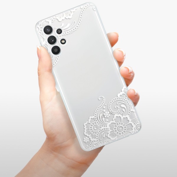 Silikonové pouzdro iSaprio - Samsung Galaxy A32 5G - White Lace 02