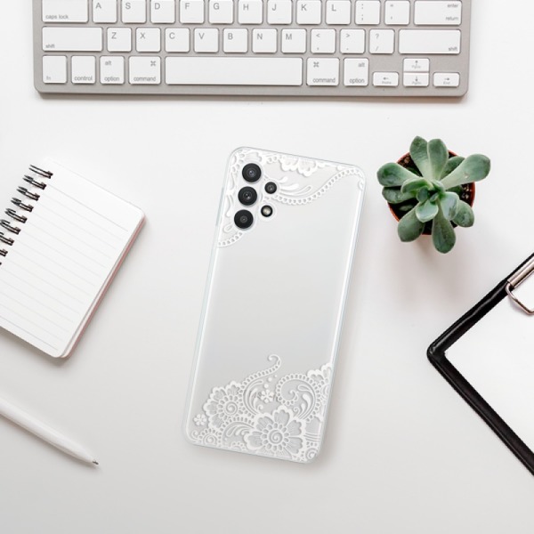 Silikonové pouzdro iSaprio - Samsung Galaxy A32 5G - White Lace 02