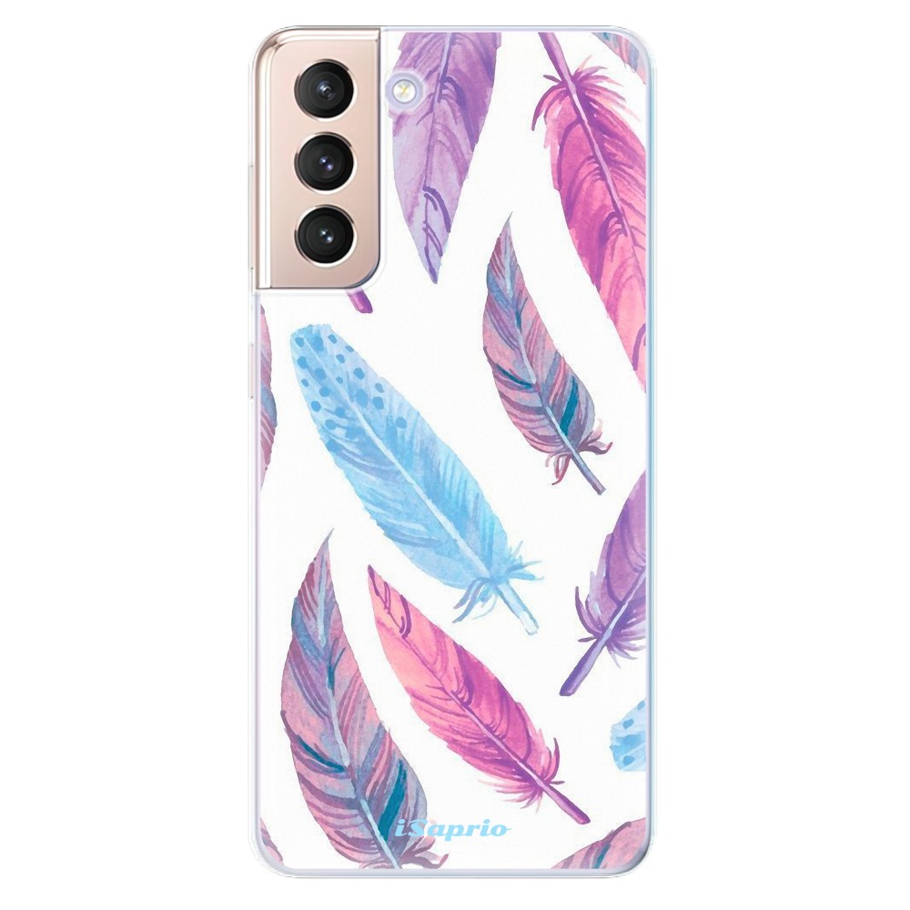 Odolné silikonové pouzdro iSaprio - Feather Pattern 10 na mobil Samsung Galaxy S21 5G (Odolný silikonový kryt, obal, pouzdro iSaprio - Feather Pattern 10 na mobilní telefon Samsung Galaxy S21 5G)