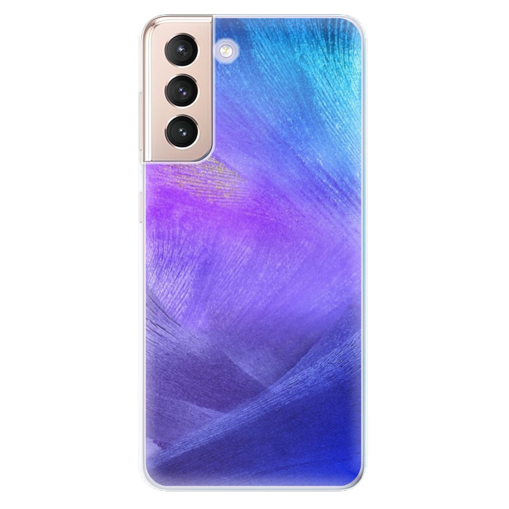 Odolné silikonové pouzdro iSaprio - Purple Feathers na mobil Samsung Galaxy S21 5G (Odolný silikonový kryt, obal, pouzdro iSaprio - Purple Feathers na mobilní telefon Samsung Galaxy S21 5G)