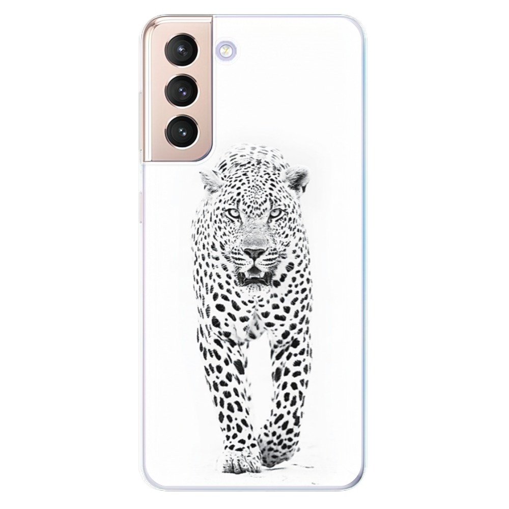 Odolné silikonové pouzdro iSaprio - White Jaguar na mobil Samsung Galaxy S21 5G (Odolný silikonový kryt, obal, pouzdro iSaprio - White Jaguar na mobilní telefon Samsung Galaxy S21 5G)