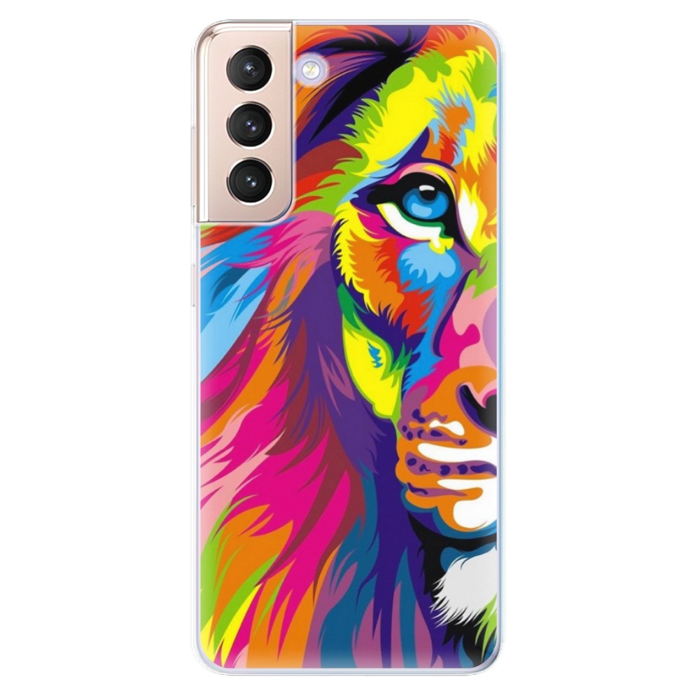 Odolné silikonové pouzdro iSaprio - Rainbow Lion na mobil Samsung Galaxy S21 5G (Odolný silikonový kryt, obal, pouzdro iSaprio - Rainbow Lion na mobilní telefon Samsung Galaxy S21 5G)