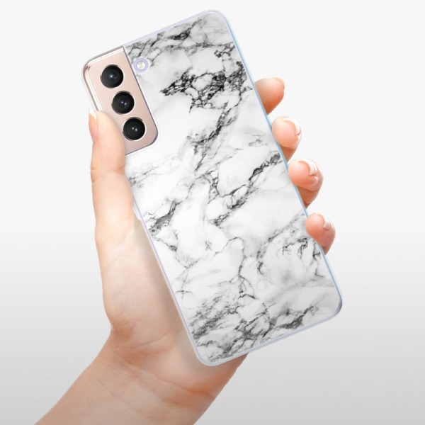 Silikonové pouzdro iSaprio - Samsung Galaxy S21 5G - White Marble 01