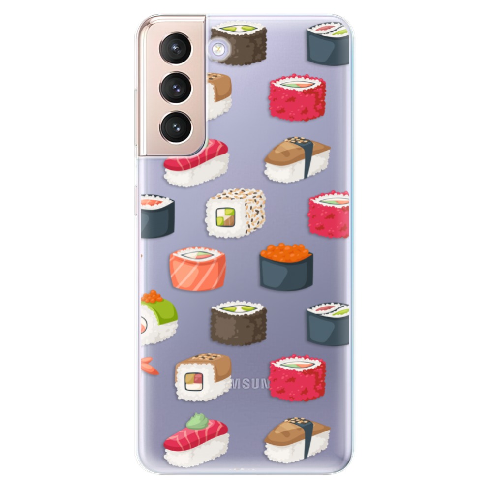 Odolné silikonové pouzdro iSaprio - Sushi Pattern na mobil Samsung Galaxy S21 5G (Odolný silikonový kryt, obal, pouzdro iSaprio - Sushi Pattern na mobilní telefon Samsung Galaxy S21 5G)
