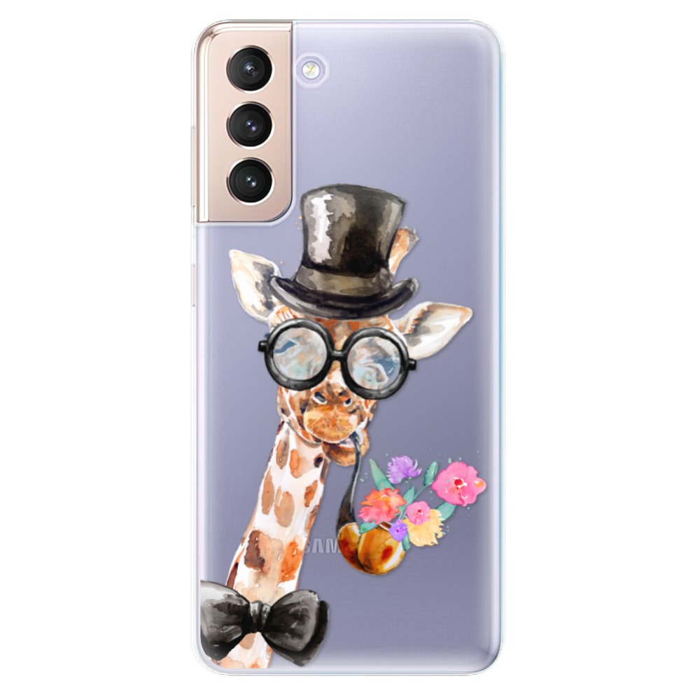 Odolné silikonové pouzdro iSaprio - Sir Giraffe - Samsung Galaxy S21
