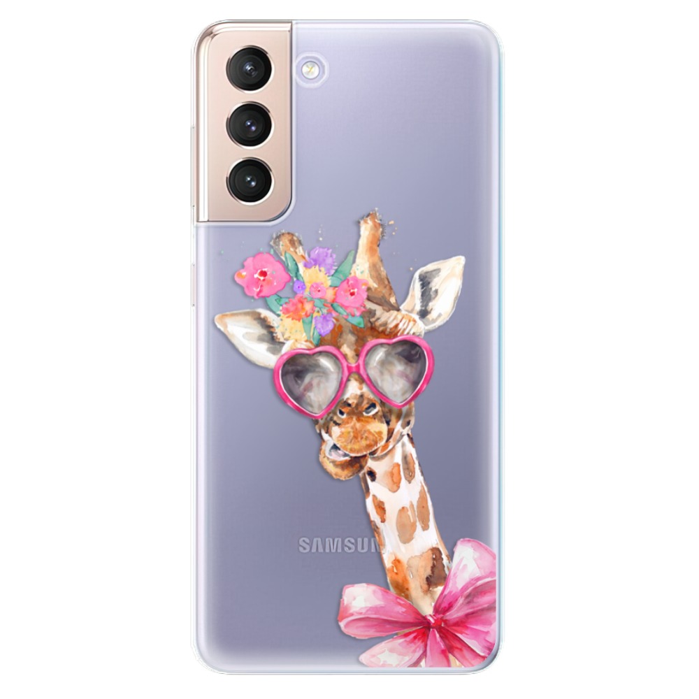 Odolné silikonové pouzdro iSaprio - Lady Giraffe - Samsung Galaxy S21