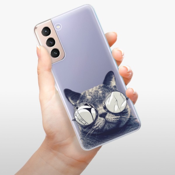 Silikonové pouzdro iSaprio - Samsung Galaxy S21 5G - Crazy Cat 01