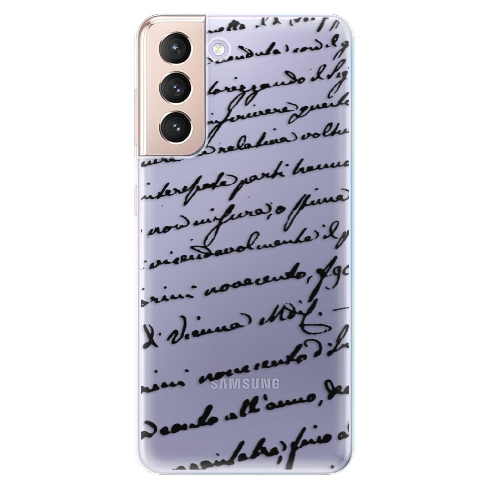 Odolné silikonové pouzdro iSaprio - Handwriting 01 - black - Samsung Galaxy S21