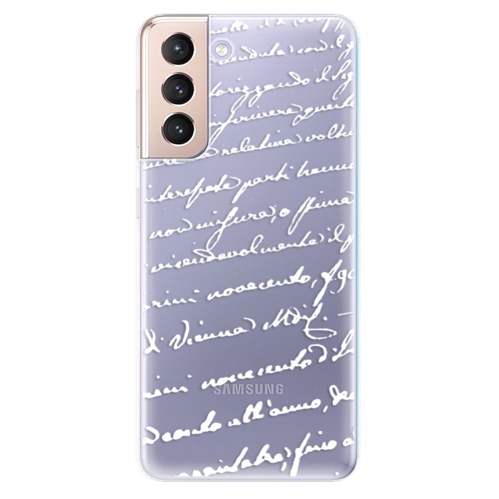Odolné silikonové pouzdro iSaprio - Handwriting 01 - white - Samsung Galaxy S21