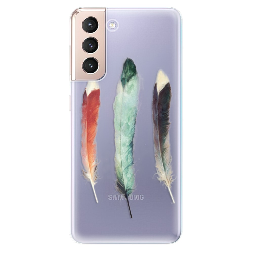 Odolné silikonové pouzdro iSaprio - Three Feathers - Samsung Galaxy S21