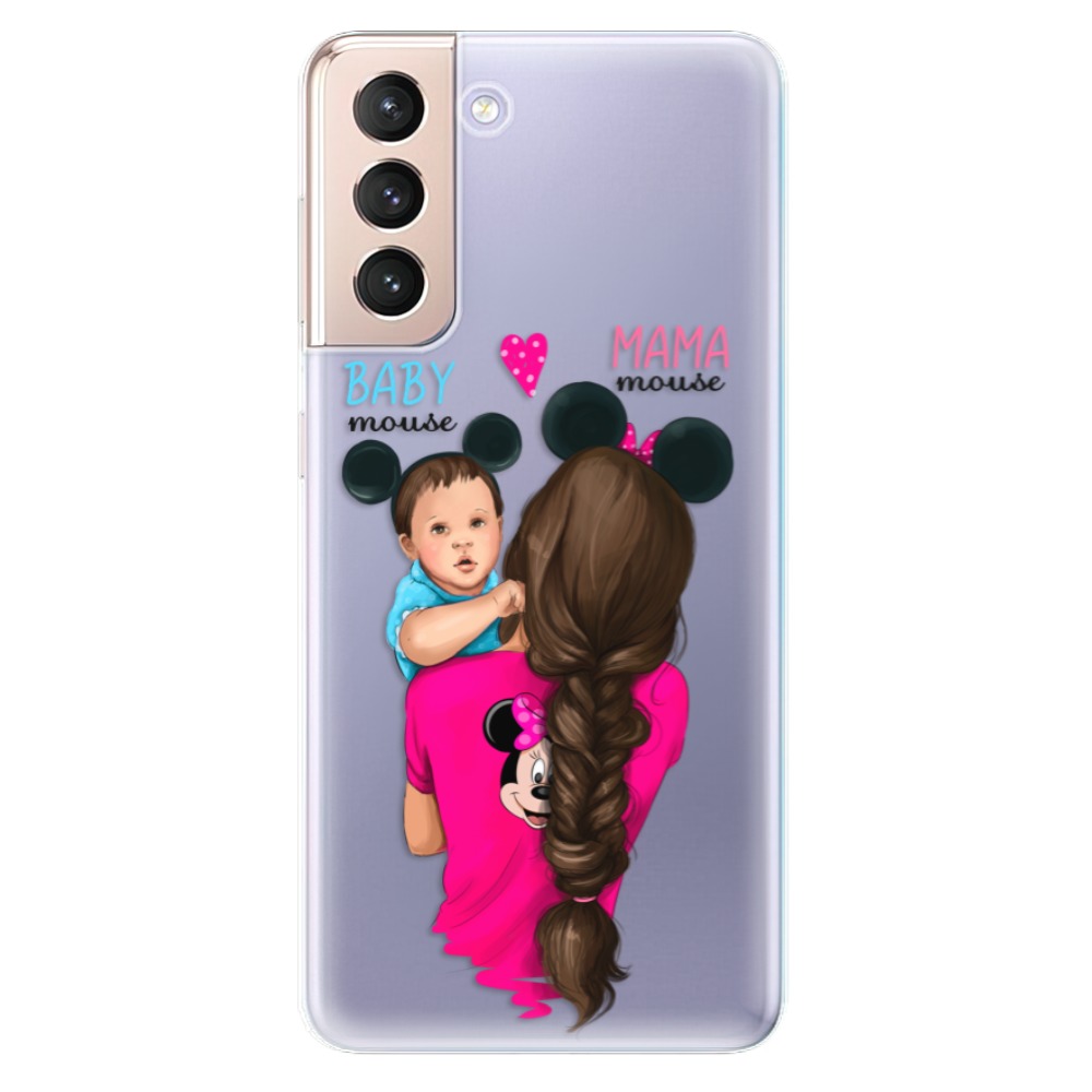 Odolné silikonové pouzdro iSaprio - Mama Mouse Brunette and Boy - Samsung Galaxy S21