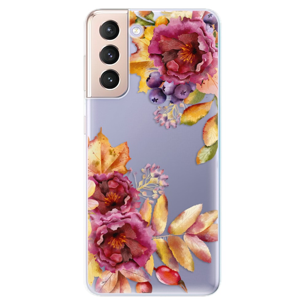 Odolné silikonové pouzdro iSaprio - Fall Flowers na mobil Samsung Galaxy S21 5G (Odolný silikonový kryt, obal, pouzdro iSaprio - Fall Flowers na mobilní telefon Samsung Galaxy S21 5G)