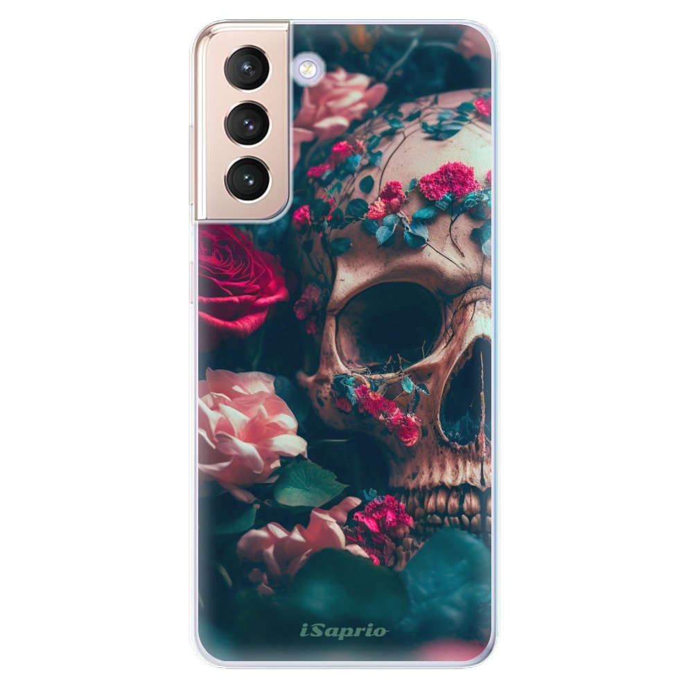 Odolné silikonové pouzdro iSaprio - Skull in Roses - Samsung Galaxy S21