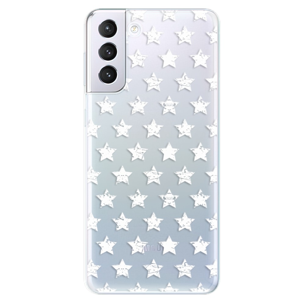Odolné silikonové pouzdro iSaprio - Stars Pattern - white - Samsung Galaxy S21+