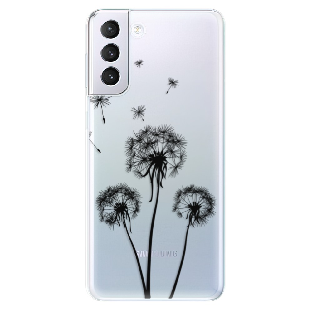 Odolné silikonové pouzdro iSaprio - Three Dandelions - black na mobil Samsung Galaxy S21 Plus 5G (Odolný silikonový kryt, obal, pouzdro iSaprio - Three Dandelions - black na mobilní telefon Samsung Galaxy S21+ 5G)