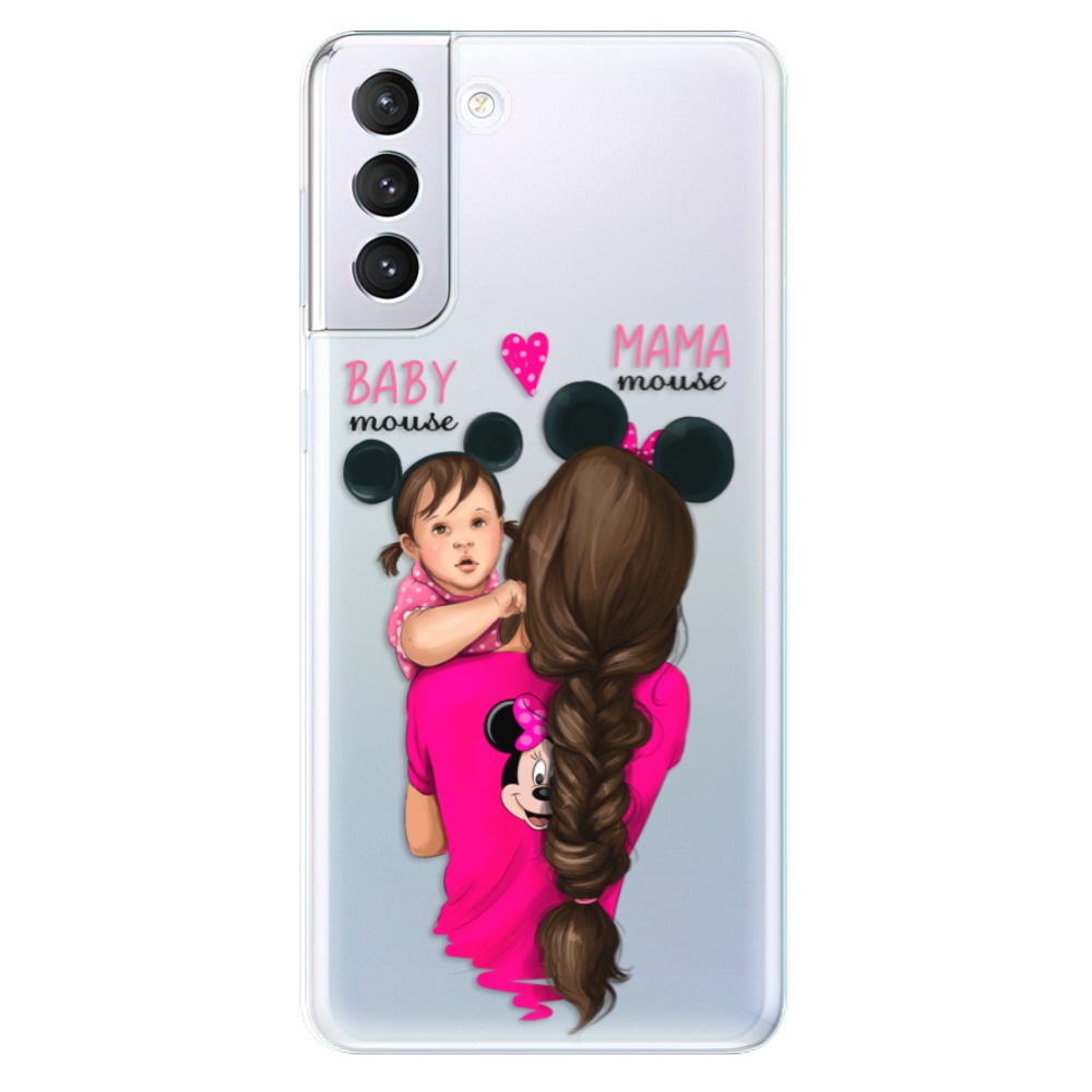 Odolné silikonové pouzdro iSaprio - Mama Mouse Brunette and Girl - Samsung Galaxy S21+