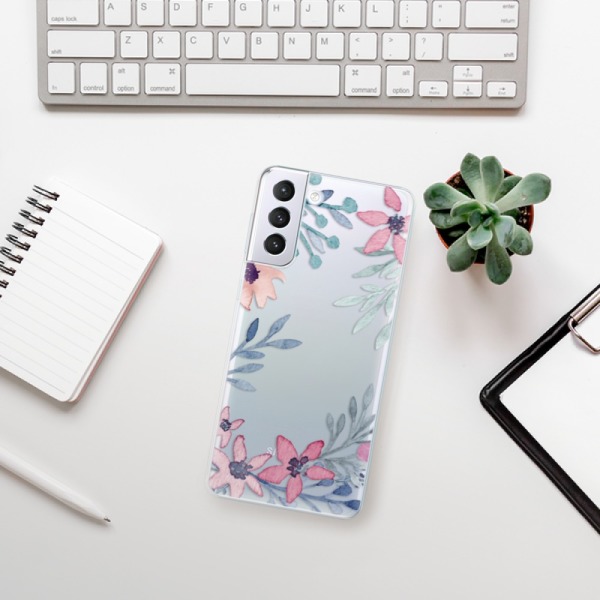 Silikonové pouzdro iSaprio - Samsung Galaxy S21 Plus 5G - Leaves and Flowers