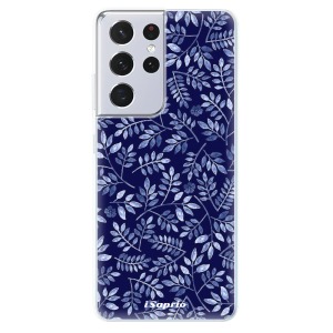 Odolné silikonové pouzdro iSaprio - Blue Leaves 05 na mobil Samsung Galaxy S21 Ultra 5G