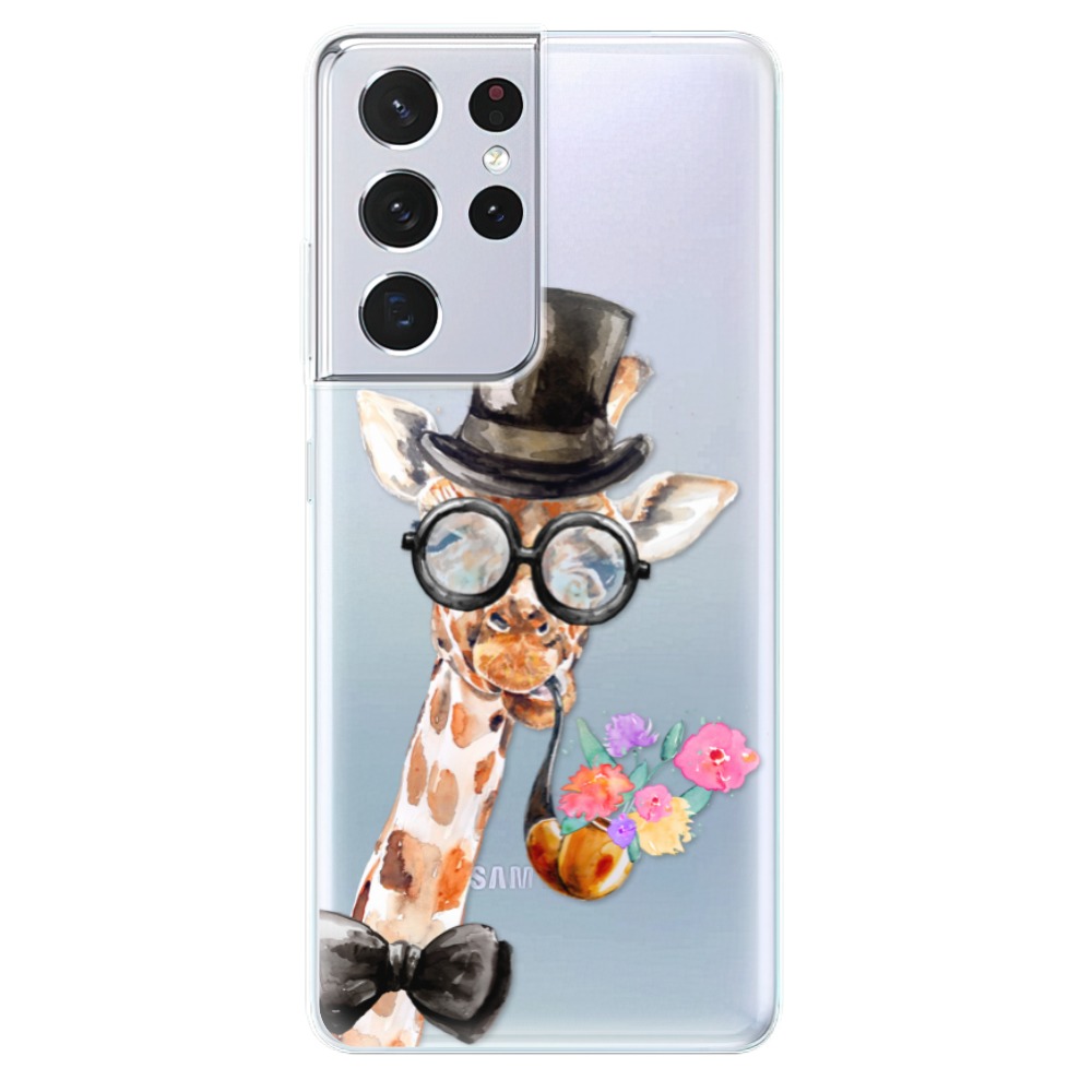 Odolné silikonové pouzdro iSaprio - Sir Giraffe - Samsung Galaxy S21 Ultra