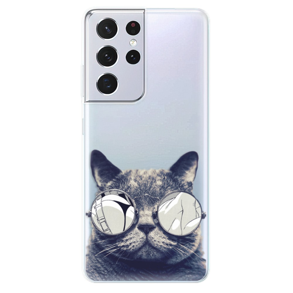Odolné silikonové pouzdro iSaprio - Crazy Cat 01 - Samsung Galaxy S21 Ultra