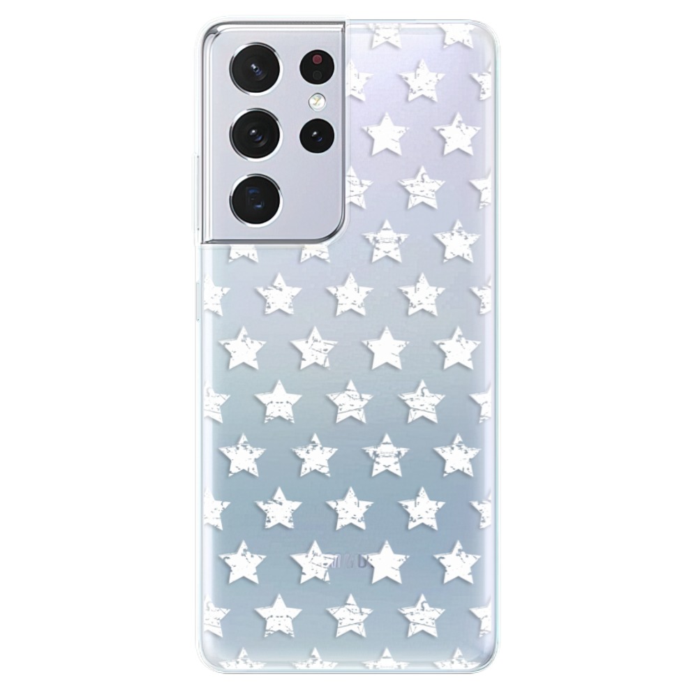 Odolné silikonové pouzdro iSaprio - Stars Pattern - white - Samsung Galaxy S21 Ultra