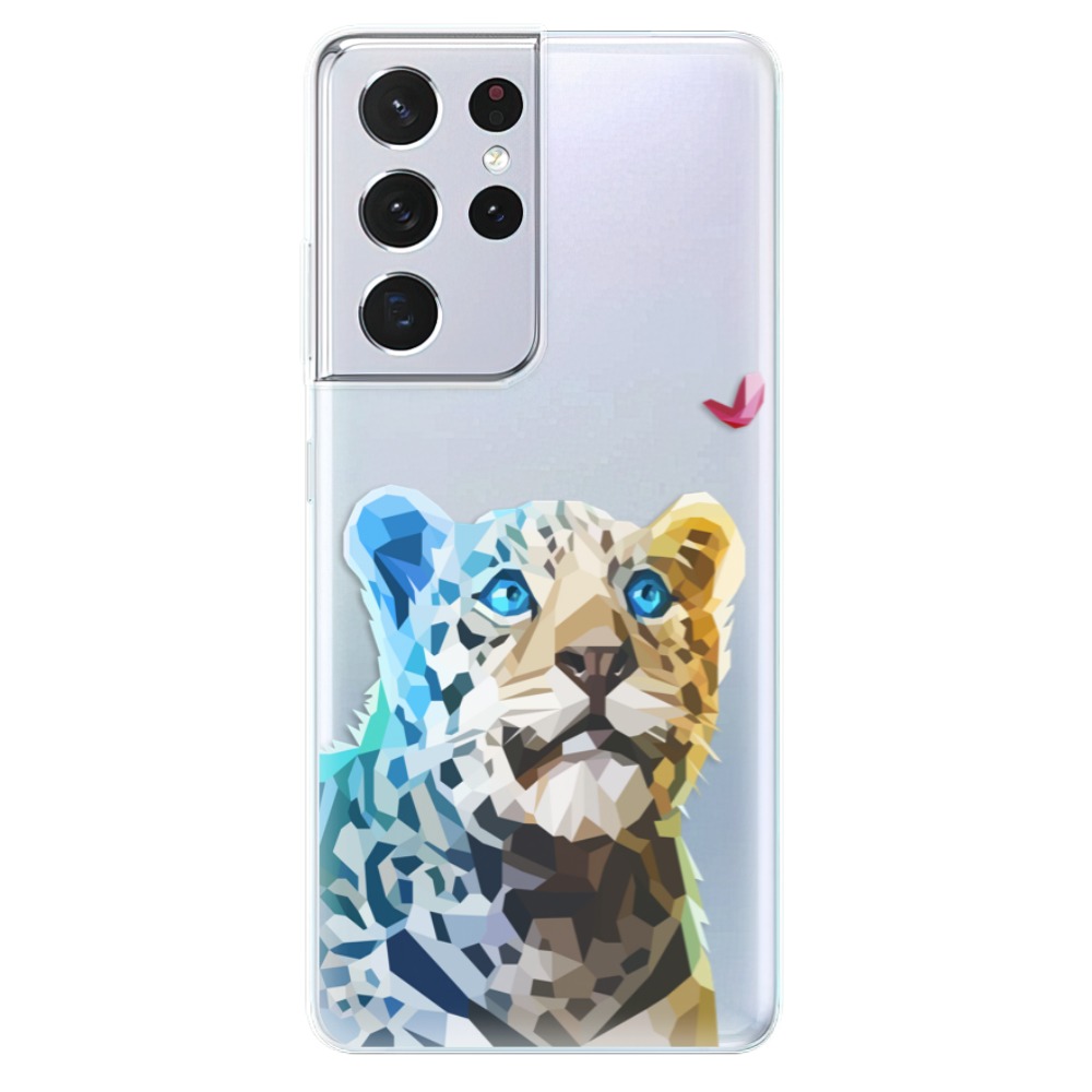 Odolné silikonové pouzdro iSaprio - Leopard With Butterfly - Samsung Galaxy S21 Ultra