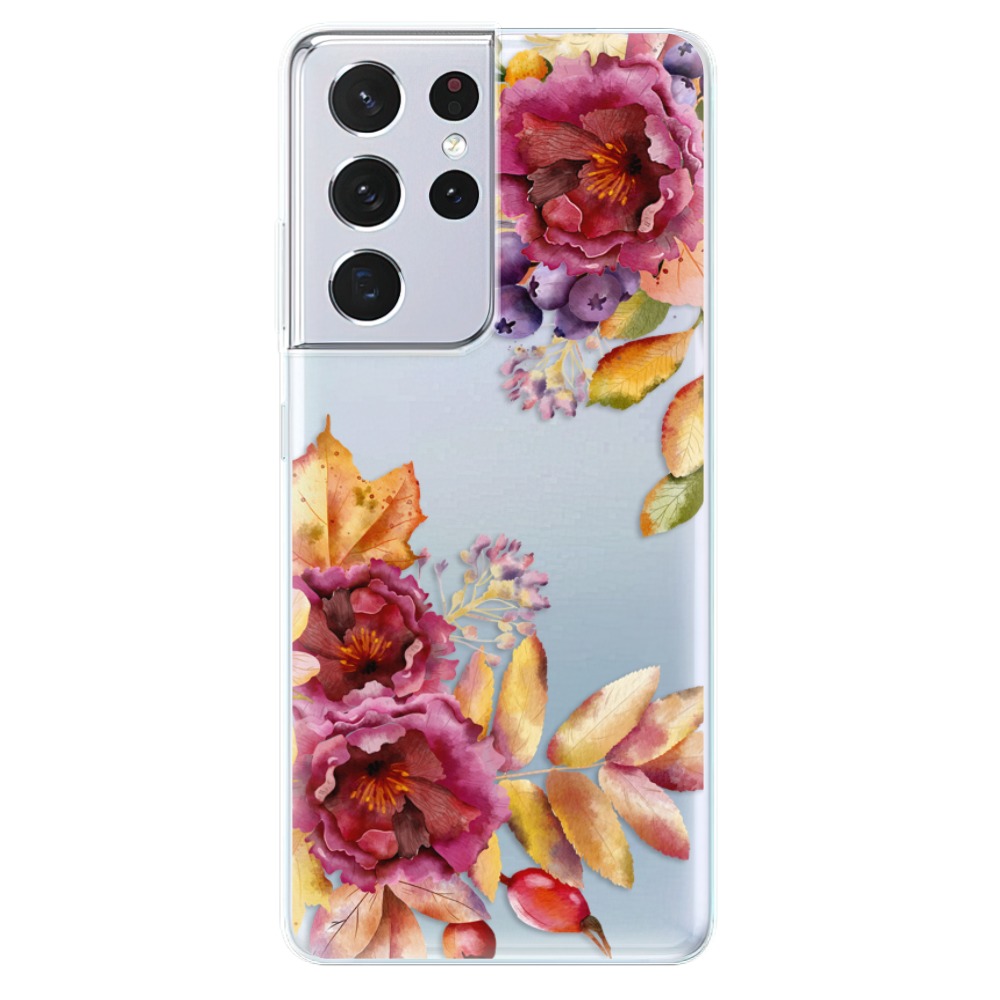 Odolné silikonové pouzdro iSaprio - Fall Flowers - Samsung Galaxy S21 Ultra