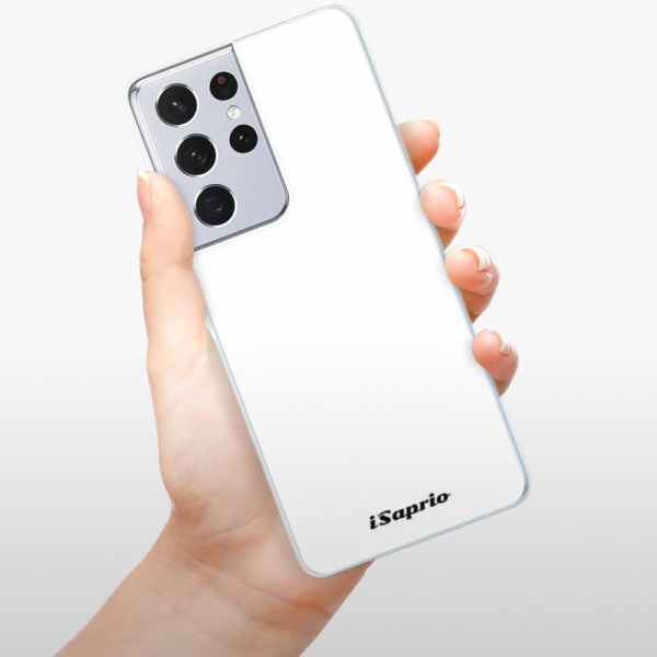 Silikonové pouzdro iSaprio - Samsung Galaxy S21 Ultra 5G - 4Pure bílé