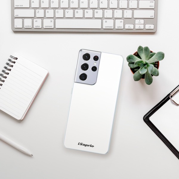 Silikonové pouzdro iSaprio - Samsung Galaxy S21 Ultra 5G - 4Pure bílé