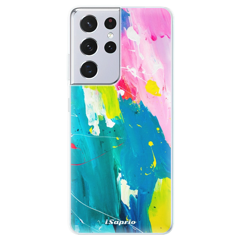 Odolné silikonové pouzdro iSaprio - Abstract Paint 04 - Samsung Galaxy S21 Ultra