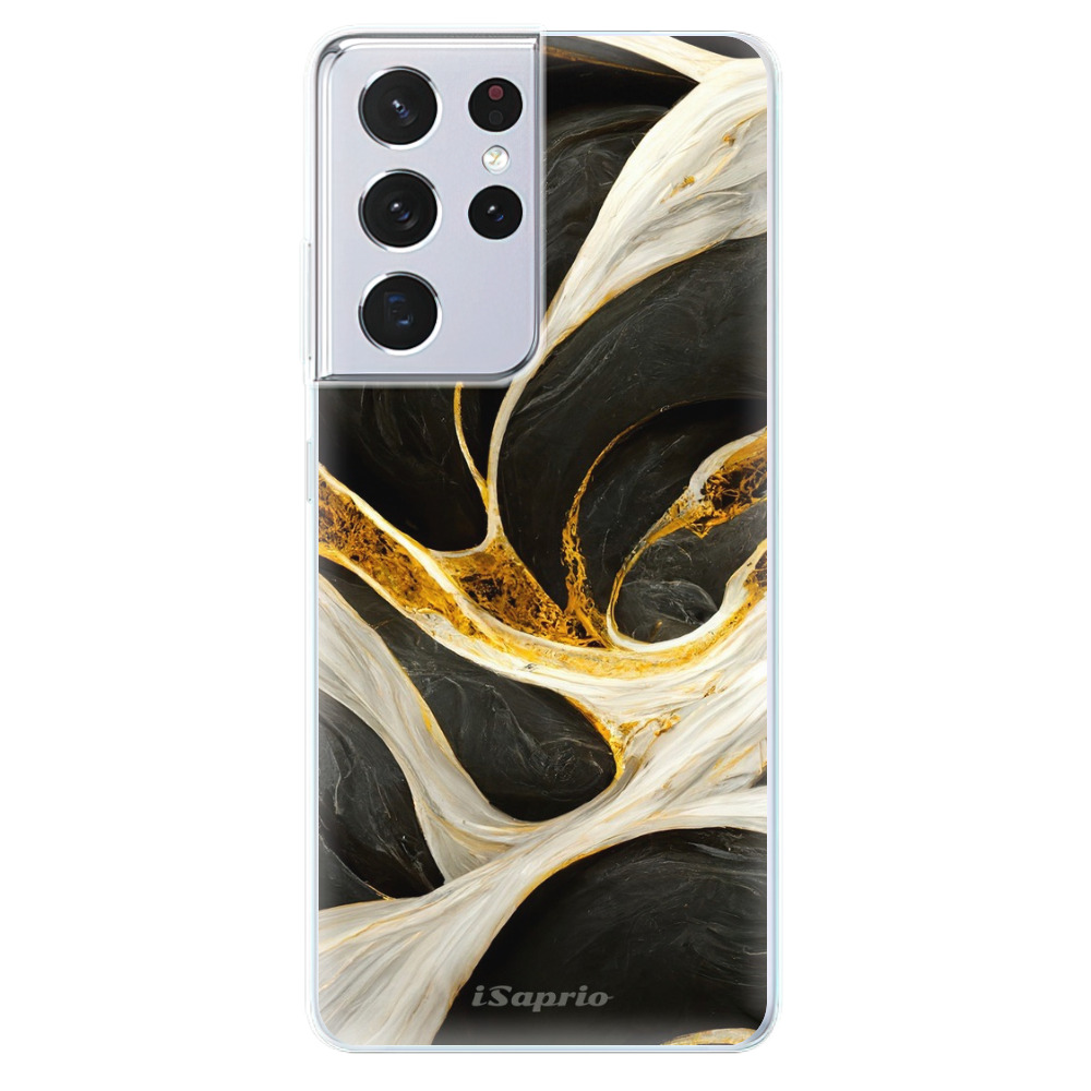 Odolné silikonové pouzdro iSaprio - Black and Gold - Samsung Galaxy S21 Ultra