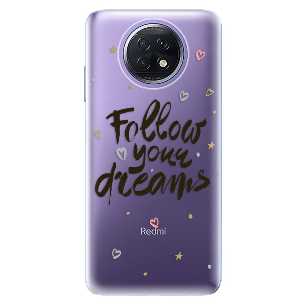Odolné silikonové pouzdro iSaprio - Follow Your Dreams - black - Xiaomi Redmi Note 9T